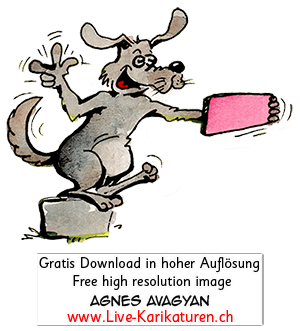 Hund, grau, Selfie, Handy, Foto, Strassenkoeter, Schnitzelbaenke, Urbi@Orbi, Luzerner Fasnacht, Agnes Live-Karikaturen, Clipart, Comic, Cartoon, Illustration, Cartoon, Comic, Karikatur, Zeichnung, Download, kostenlos, Gratisbild, gratis, free, Kunst, Kuenstler, Live Karikaturist, Comiczeichner, Armenia