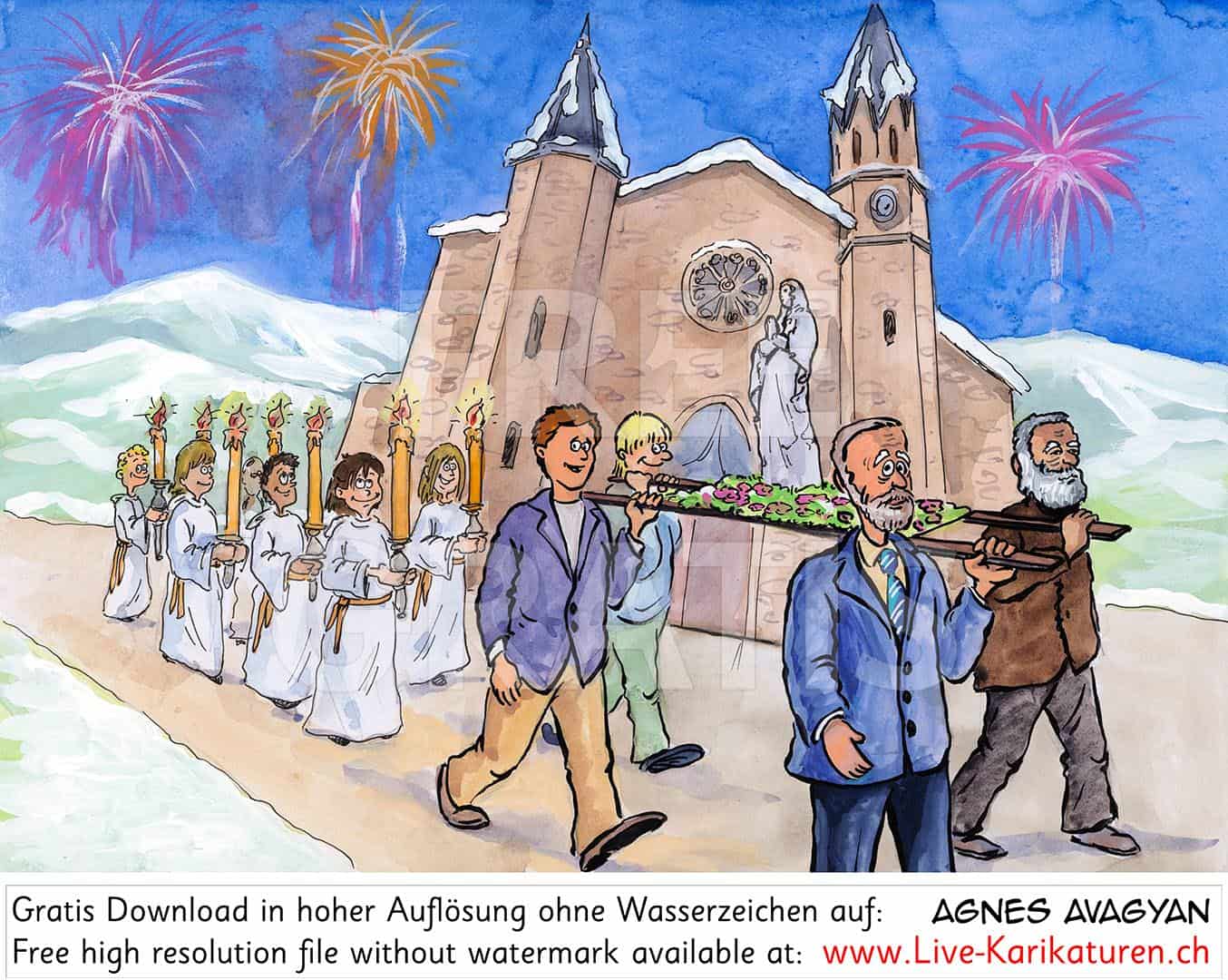 Neujahrsfest, Marienfest, Natale sanctae Mariae, Hochfest der Gottesmutter Maria, Weltfriedenstag, Kirchenjahr, Kirchenfeiertag, christliches Festjahr, Kirche, katholisch, reformiert, Jahreskreis, Jahreskalender, Kalender, Jahreslauf, Agnes Live-Karikaturen, Clipart, Comic, Cartoon, Illustration, Cartoon, Comic, Karikatur, Zeichnung, Download, kostenlos, Gratisbild, gratis, free, Kunst, Kuenstler, Live Karikaturist, Comiczeichner, Armenia