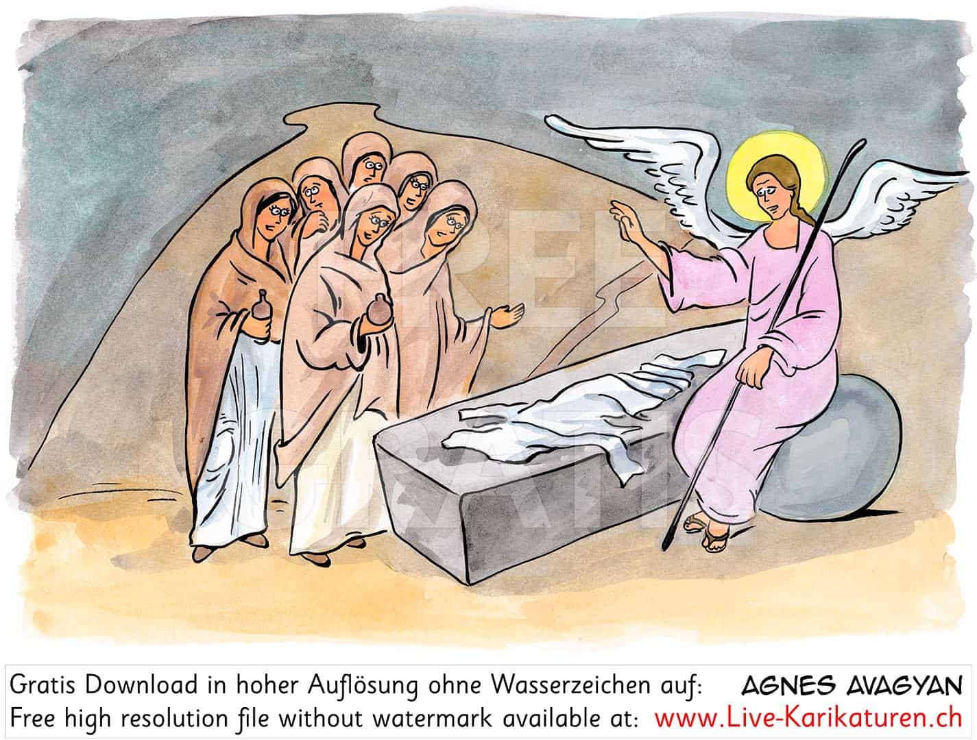 Ostern, Pascha, Festum Paschale, Auferstehung Jesu Christi, Herrenfest, Kirchenjahr, Kirchenfeiertag, christliches Festjahr, Kirche, katholisch, reformiert, Jahreskreis, Jahreskalender, Kalender, Jahreslauf, Agnes Live-Karikaturen, Clipart, Comic, Cartoon, Illustration, Cartoon, Comic, Karikatur, Zeichnung, Download, kostenlos, Gratisbild, gratis, free, Kunst, Kuenstler, Live Karikaturist, Comiczeichner, Armenia