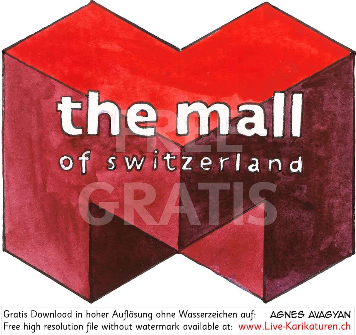 Mall of Switzerland, Logo, Einkaufszentrum Ebikon, Kanton Luzern, 2017, Burckhardt und Partner AG, rot, handgezeichnet, Schnitzelbaenke, Urbi@Orbi, Luzerner Fasnacht, Agnes Live-Karikaturen, Clipart, Comic, Cartoon, Illustration, Cartoon, Comic, Karikatur, Zeichnung, Download, kostenlos, Gratisbild, gratis, free, Kunst, Kuenstler, Live Karikaturist, Comiczeichner, Armenia