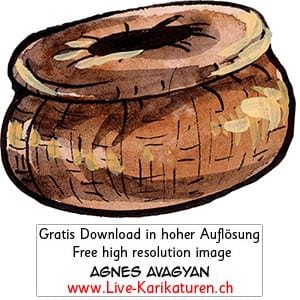 Korb, Opferkorb, Spendenkorb, Lederkorb, Schuessel, braun, Naturmaterial, Schnitzelbaenke, Urbi@Orbi, Luzerner Fasnacht, Agnes Live-Karikaturen, Clipart, Comic, Cartoon, Illustration, Cartoon, Comic, Karikatur, Zeichnung, Download, kostenlos, Gratisbild, gratis, free, Kunst, Kuenstler, Live Karikaturist, Comiczeichner, Armenia