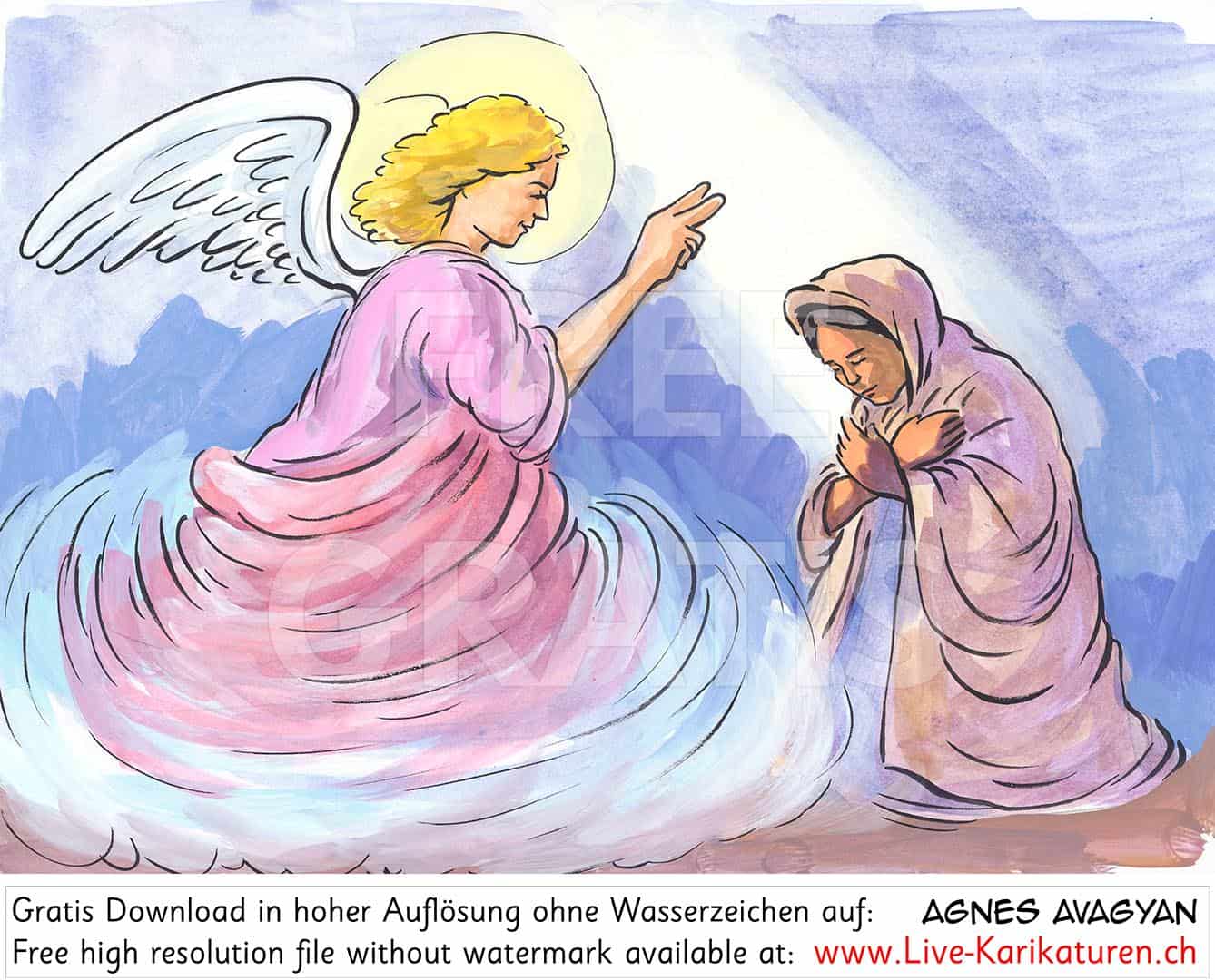Verkuendigung des Herrn, Herrenfest, Mariae Verkuendigung, Annuntiatio Domini, Kirchenjahr, Kirchenfeiertag, christliches Festjahr, Kirche, katholisch, reformiert, Jahreskreis, Jahreskalender, Kalender, Jahreslauf, Agnes Live-Karikaturen, Clipart, Comic, Cartoon, Illustration, Cartoon, Comic, Karikatur, Zeichnung, Download, kostenlos, Gratisbild, gratis, free, Kunst, Kuenstler, Live Karikaturist, Comiczeichner, Armenia
