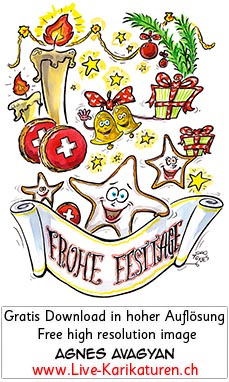 Frohe Festtage Weihnachten X-Mas Guetzli Kerzen Schweizer Kreuz Geschenke Tannenzweig Lametta Glocken Sterne froehlich gute Stimmung Karte Vorlage , Clipart, Comic, Cartoon, Illustration, Zeichnung, gratis, free