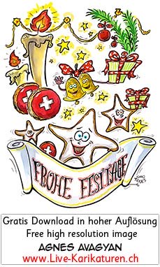 Frohe Festtage Weihnachten X-Mas Guetzli Kerzen Schweizer Kreuz Geschenke Tannenzweig Lametta Glocken Sterne froehlich gute Stimmung Karte Vorlage , Clipart, Comic, Cartoon, Illustration, Zeichnung, gratis, free