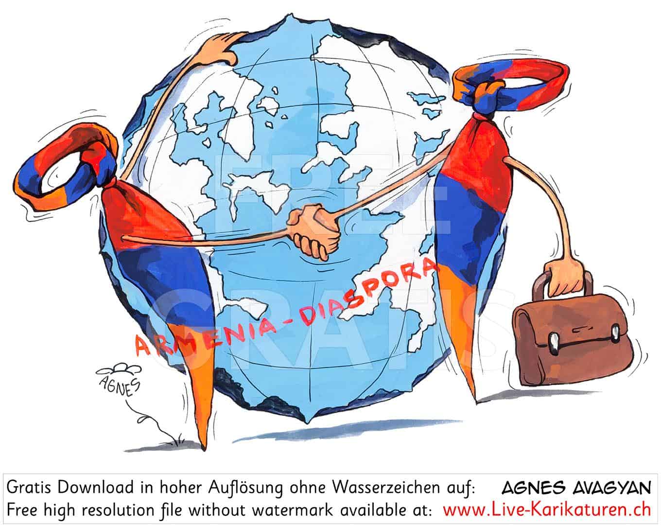 Armenien, OSCE, OSZE, Globus, Weltkugel, Business, Anzug, Kravatte, Aktenkoffer, Welt, Agnes Karikaturen, www.Live-Karikaturen.ch, Live Karikaturistin für Unterhaltung, Künstler, Alleinunterhalter, Hochzeit, Geburtstag, Firmenevent, Geschäftsanlass, Jubiläum, Pensionierung, Geschenkidee, Portraitbild zeichnen