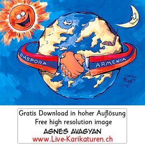 Armenien, Diaspora, Sonne, Weltkugel, Together, Zusammenhalt, Kooperation, Verbundenheit, Agnes Karikaturen, www.Live-Karikaturen.ch, Live Karikaturistin für Unterhaltung, Künstler, Alleinunterhalter, Hochzeit, Geburtstag, Firmenevent, Geschäftsanlass, Jubiläum, Pensionierung, Geschenkidee, Portraitbild zeichnen