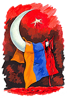 Armenien Flagge TR Massaker Halbmond Stern