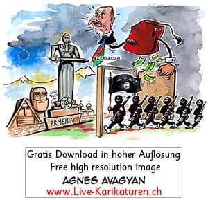 Aserbaidschan, Tuerkei, Armenien, Islamisten, islamischer Staat, 2020, Krieg, Mutter Armenenien, Ararat, EU, IS, Geld, Soeldner, Agnes Karikaturen, www.Live-Karikaturen.ch, Live Karikaturistin für Unterhaltung, Künstler, Alleinunterhalter, Hochzeit, Geburtstag, Firmenevent, Geschäftsanlass, Jubiläum, Pensionierung, Geschenkidee, Portraitbild zeichnen