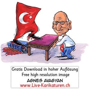 Tuerkei, Vertrag von Lausanne, 1923, Bundesrat Couchepin, Sèvres, symbolisches Geschenk, 2008, Vertrag von Montreux, Schweiz, Agnes Karikaturen, www.Live-Karikaturen.ch, Live Karikaturistin für Unterhaltung, Künstler, Alleinunterhalter, Hochzeit, Geburtstag, Firmenevent, Geschäftsanlass, Jubiläum, Pensionierung, Geschenkidee, Portraitbild zeichnen