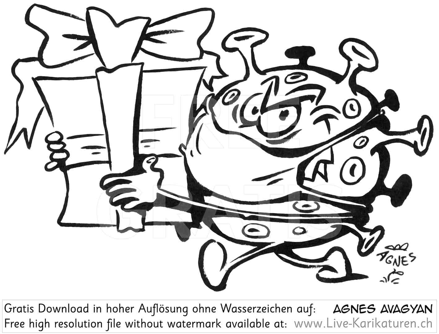 Virus Covid 19 Corona Weihnachten Christmas Geschenk Agnes Karikaturen Webseite Funktioniert Aber Design Ist Temporar Entfernt