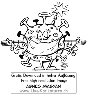 Corona, Covid19, Weihnachten, Christmas, Xmas, Feststage, 24 Dezember, Geschenke, Lametta, Weihnachtsdekoration, lustig, Fun, Character, Cartoon, Comic, Clipart, schwarzweiss, Zeichnung, Illustration, Bild, gratis, Toon, Maske, Maskenpflicht, 2020. Virus, Pandemie, Krankheit, Agnes Karikaturen, Event, Unterhaltung, Kunst, Kunsthandwerk, Firmenevent, Geschaeftsessen, Geburtstag, Hochzeit, Firmenevent, Geschenkidee, Hochzeit