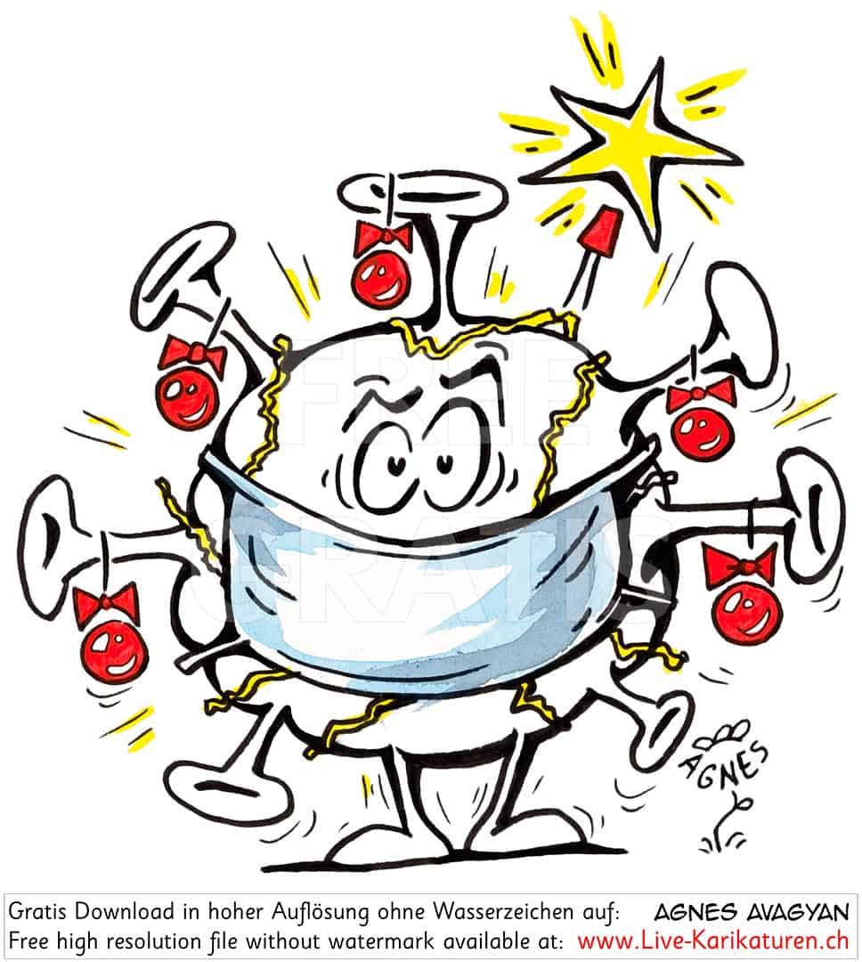 Corona, Covid19, Weihnachten, Christmas, Xmas, Feststage, 24 Dezember, Geschenke, Lametta, Weihnachtsdekoration, lustig, Fun, Character, Cartoon, Comic, Clipart, schwarzweiss, Zeichnung, Illustration, Bild, gratis, Toon, Maske, Maskenpflicht, Virus, Pandemie, Agnes Karikaturen, Unterhaltung, Kunst, Kunsthandwerk, Firmenevent, Geschaeftsessen, Geburtstag, Hochzeit, Firmenevent, Geschenkidee, Hochzeit