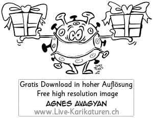 Corona, Covid19, Weihnachten, Christmas, Xmas, Feststage, 24 Dezember, Geschenke, Lametta, Weihnachtsdekoration, lustig, Fun, Character, Cartoon, Comic, Clipart, schwarzweiss, Zeichnung, Illustration, Bild, gratis, Toon, Maske, Maskenpflicht, 2020. Virus, Pandemie, Krankheit, Agnes Karikaturen, Event, Unterhaltung, Kunst, Kunsthandwerk, Firmenevent, Geschaeftsessen, Geburtstag, Hochzeit, Firmenevent, Geschenkidee, Hochzeit