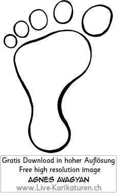 Fussspuren, Fuesse, Zehen, Sohle, Fuss, Fussabdruck, Kunst, Kuenstler, Zeichnung, Clipart, Comic, Cartoon, Gratisbild, schwarzweiss, Armenian Artist from Yerevan