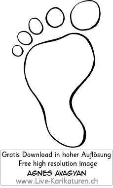 Fussspuren, Fuesse, Zehen, Sohle, Fuss, Fussabdruck, Kunst, Kuenstler, Zeichnung, Clipart, Comic, Cartoon, Gratisbild, schwarzweiss, Armenian Artist from Yerevan