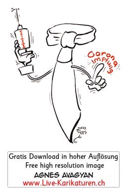 Krawatte, Krawattyan, serioes, Hinweis, Finger, Corona, Covid 19, Spritze, Impfung, Virus, Agnes Live-Karikaturen, Clipart, Illustration, Cartoon, Comic, Karikatur, Zeichnung, Download, kostenlos, Gratisbild, Kunst, Kuenstler, Comiczeichner