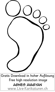 Fussspuren, Fuesse, Zehen, Sohle, Fuss, Fussabdruck, Kunst, Kuenstler, Zeichnung, Clipart, Comic, Cartoon, Gratisbild, schwarzweiss, Armenian Artist from Yerevan