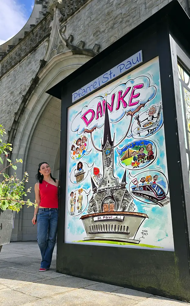 1607 agnes karikaturen schnellzeichner kirche st paul luzern 2026 danke plakat y1000