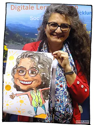 Schnellzeichner agnes karikaturen portraet karikaturen freude positiv